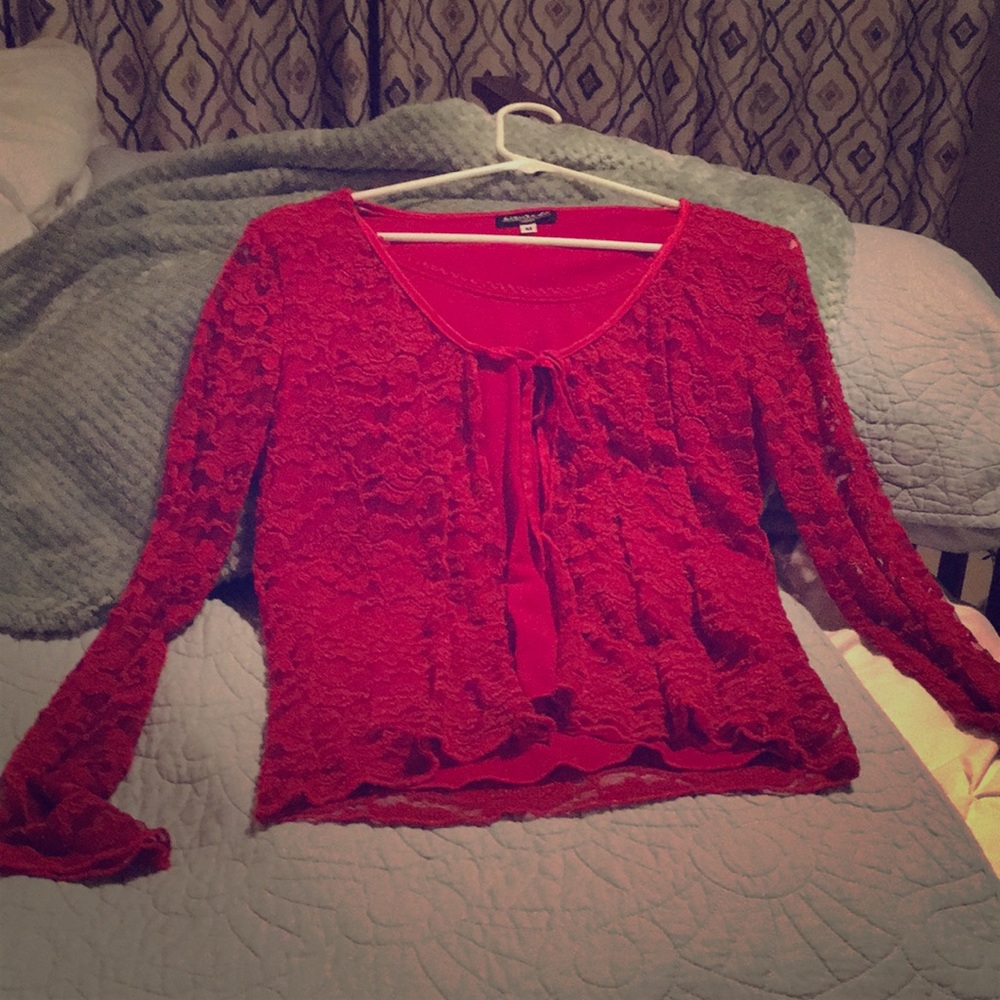 Red lace top